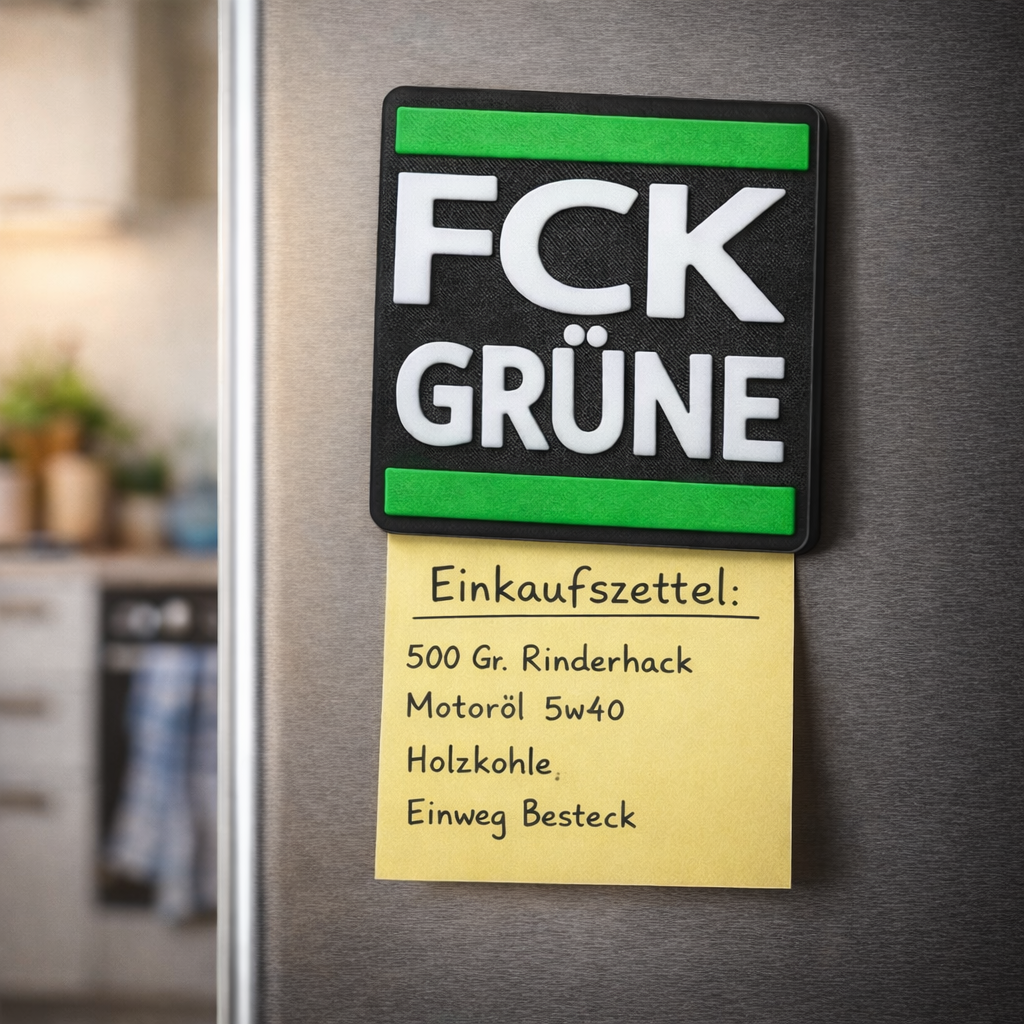 FCK GRÜNE 4 x Kühlschrankmagnete
